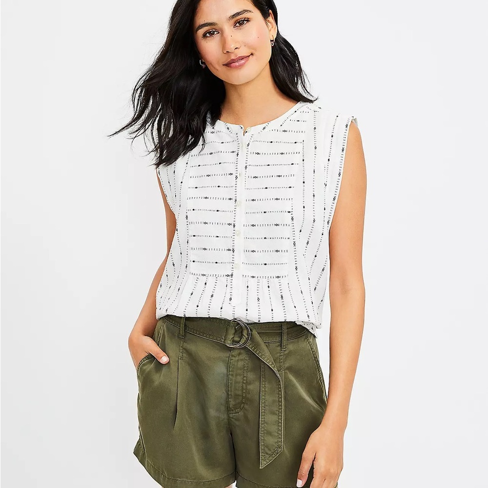 Loft. Robby Bib Henley Top. Size Small
